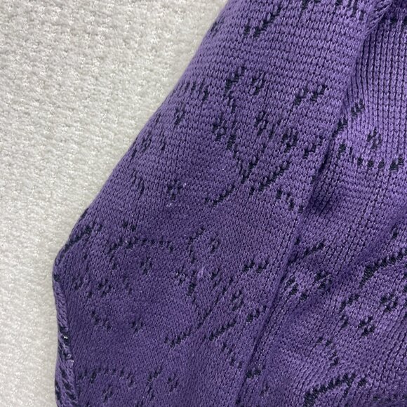 Vintage Serge Saint Yves Psychedelic Knit Sweater Retro Purple / Black Mens XL - Picture 13 of 16